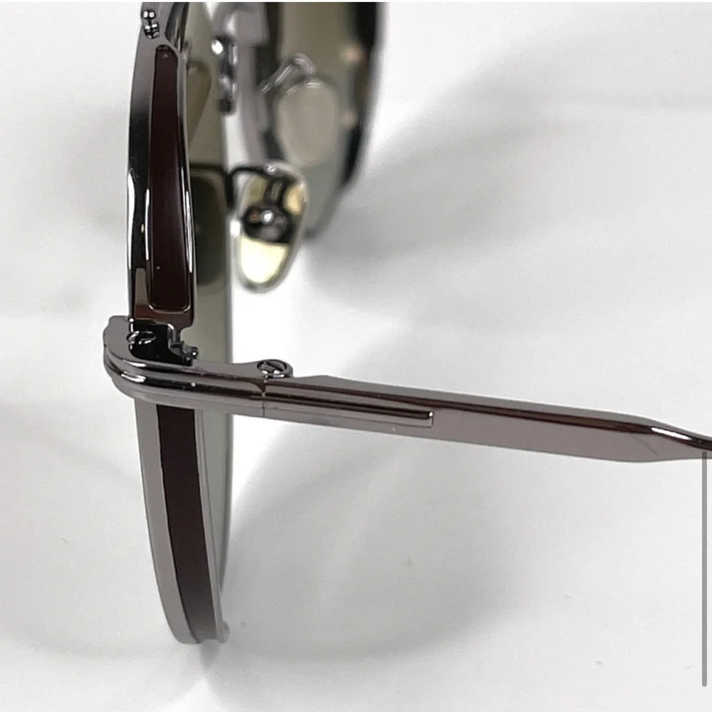 TOM FORD Declan Sunglasses Shiny Light Ruthenium / Green FT0826-F Made in Italy
